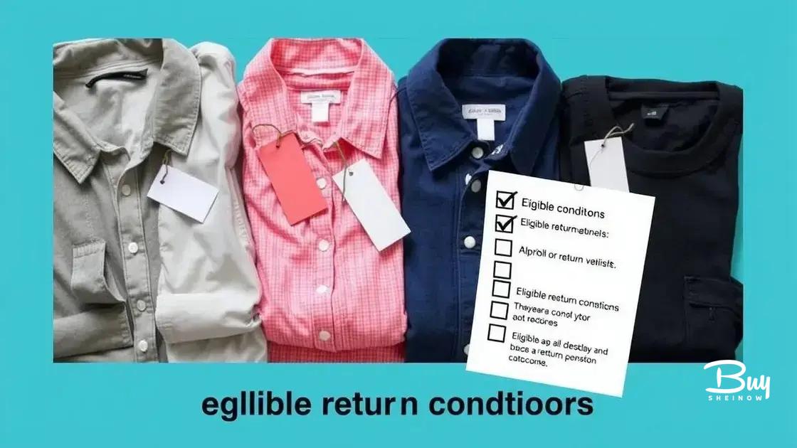 Conditions for an eligible return