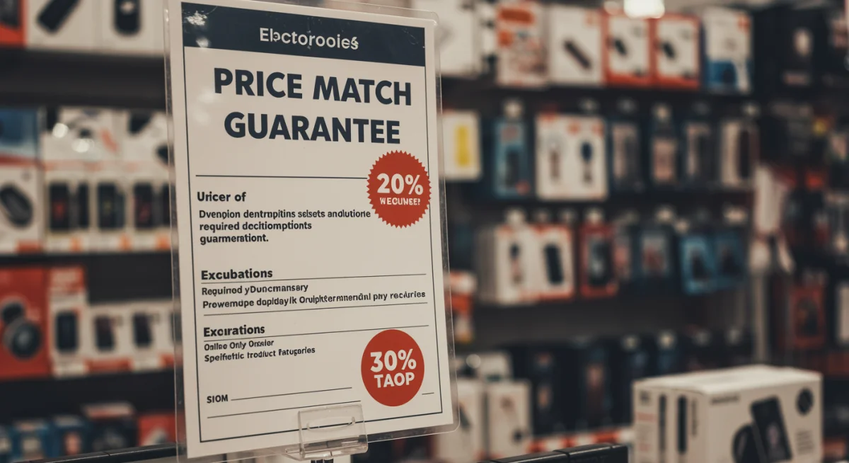 Retail store price match guarantee policy sign