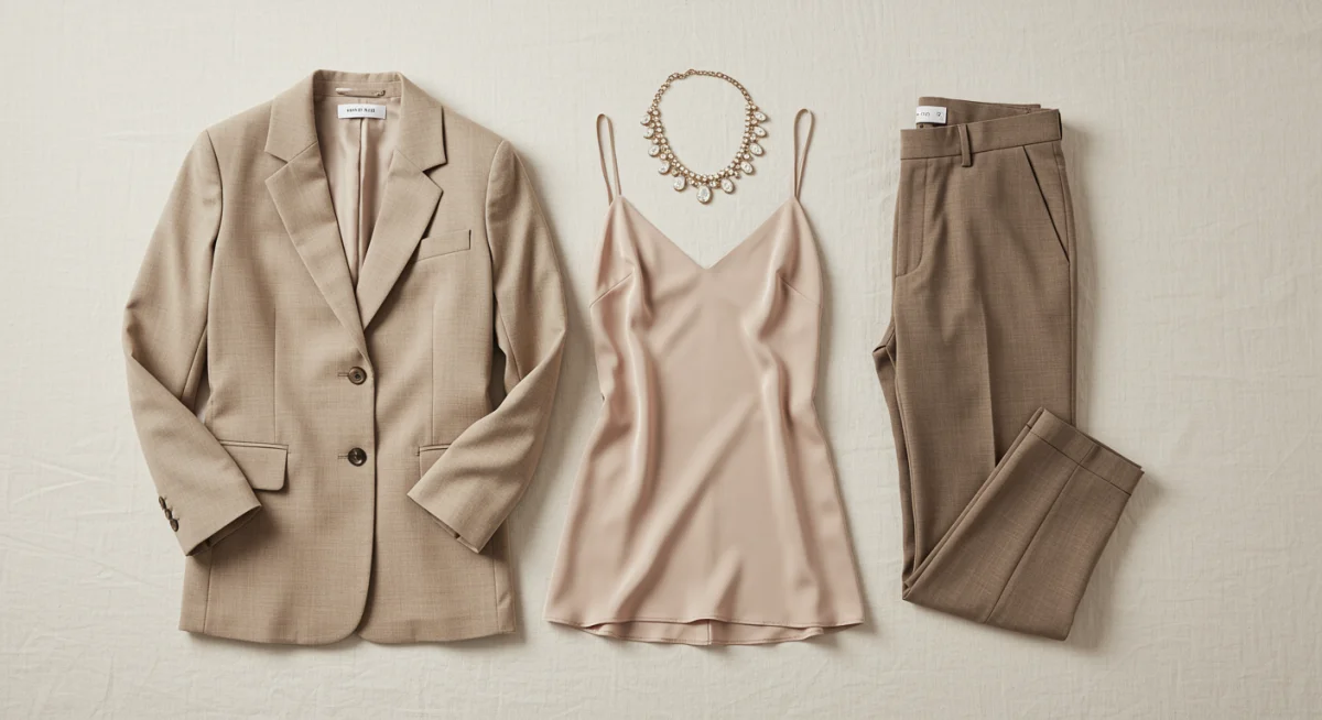 Capsule wardrobe flat lay with versatile pieces for 2026 last-minute outfits