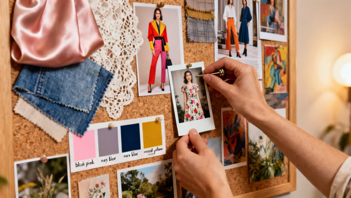 Creative process of curating personal style with a mood board.