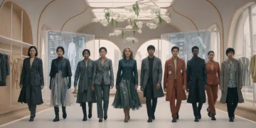 Diverse shoppers in modern 2026 fashion exploring a high-end retail environment