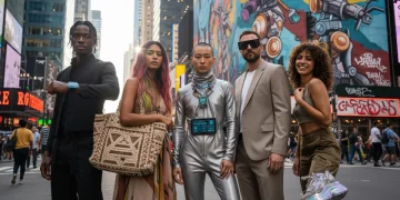 Diverse urban fashionistas displaying 2026 street style accessories in the US.