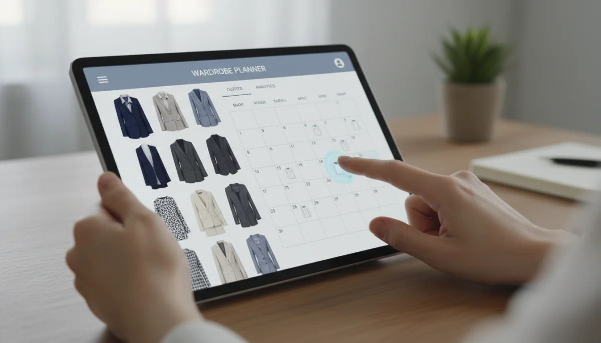 Digital wardrobe planning app for busy professionals