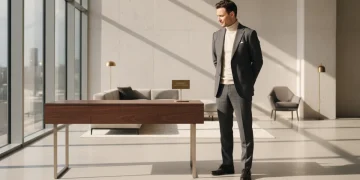 Thoughtful buyer examining quality furniture for long-term investment